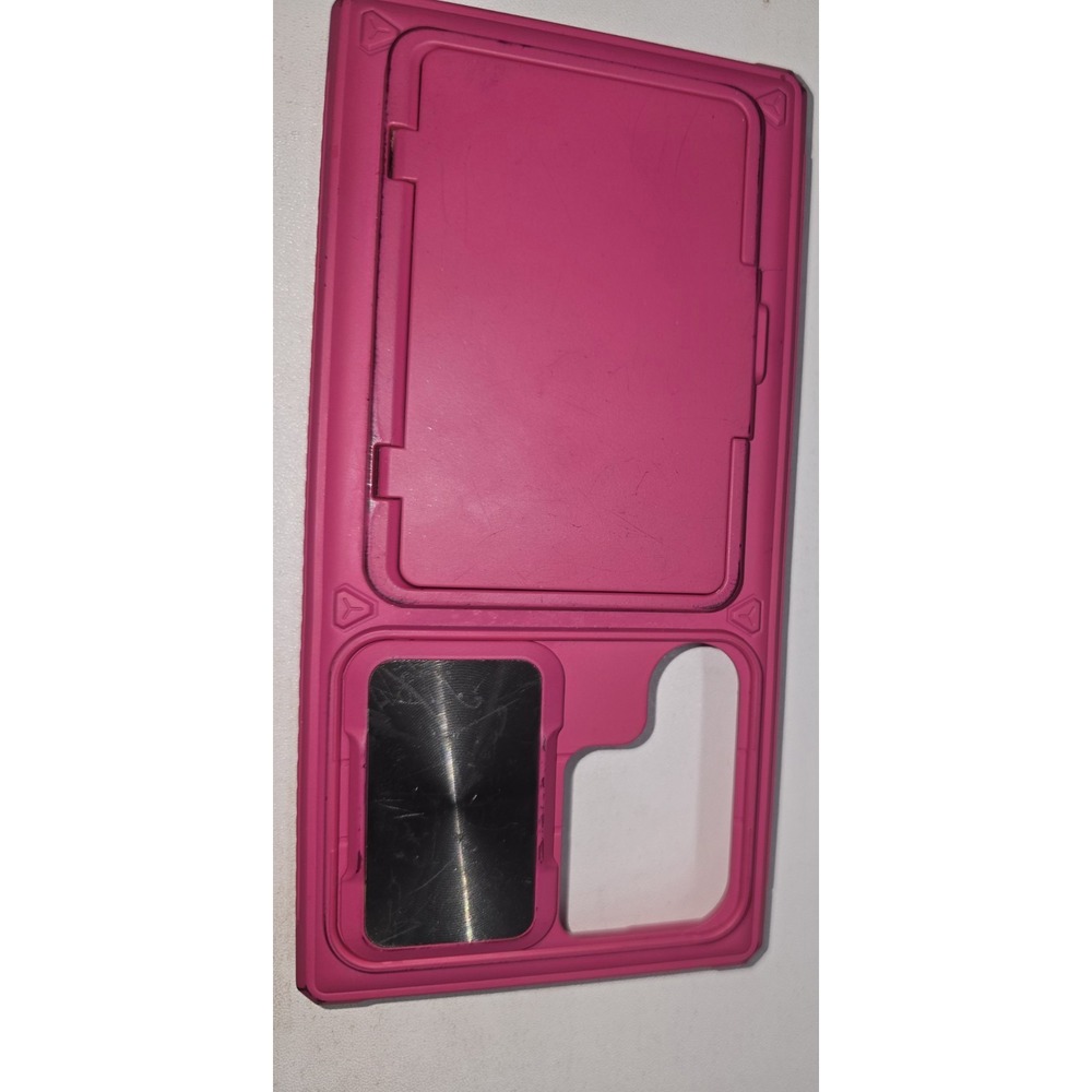 Samsung Galaxy S24 Plus Phone Case Pink Wallet Card Holder with Mirror